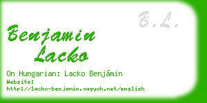 benjamin lacko business card